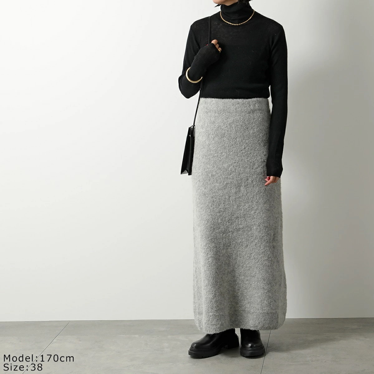 C.T.plage シーティー・プラージュ ロングスカート Alpaca loop back slit skirt CT23331-1 レディース アルパカ混 セットアップ可能 カラー2色