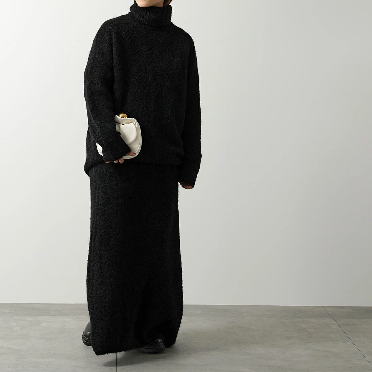 C.T.plage シーティー・プラージュ ロングスカート Alpaca loop back slit skirt CT23331-1 レディース アルパカ混 セットアップ可能 カラー2色