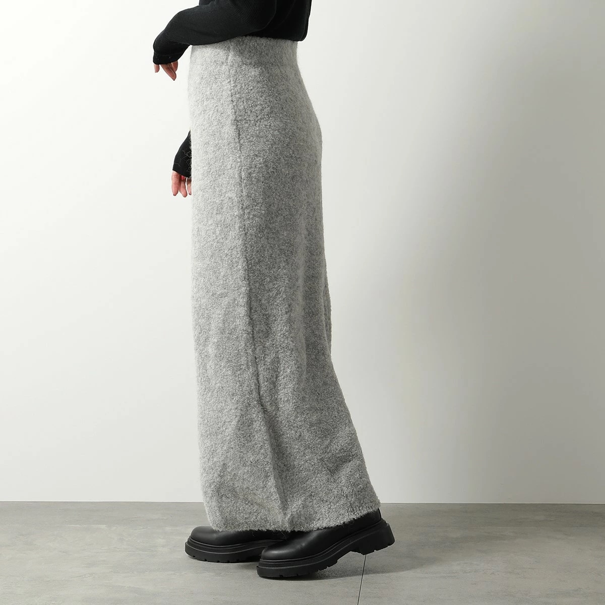 C.T.plage シーティー・プラージュ ロングスカート Alpaca loop back slit skirt CT23331-1 レディース アルパカ混 セットアップ可能 カラー2色