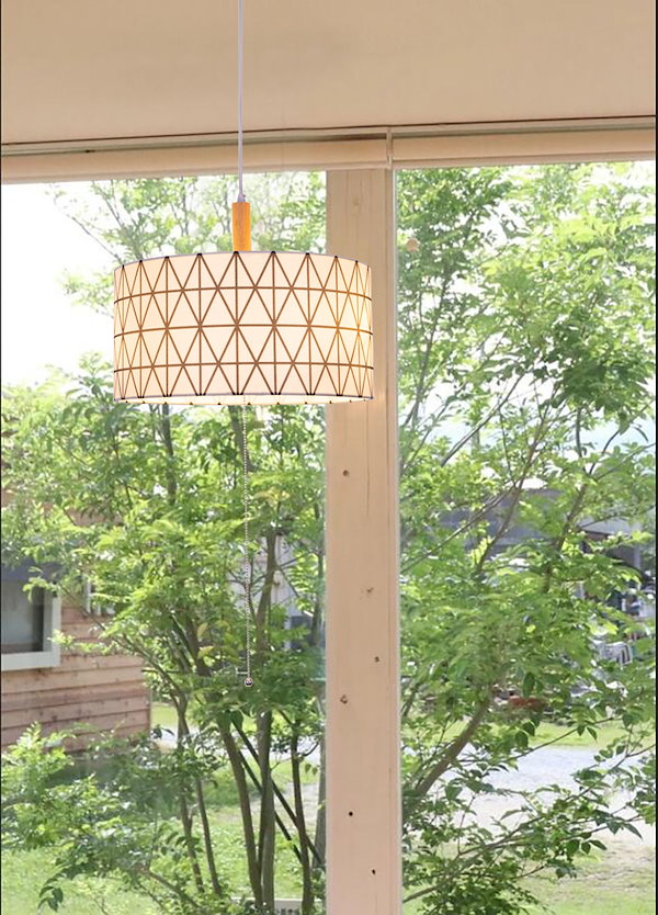 Qoo10] Chende ペンダントライト おしゃれ 北欧 布 木