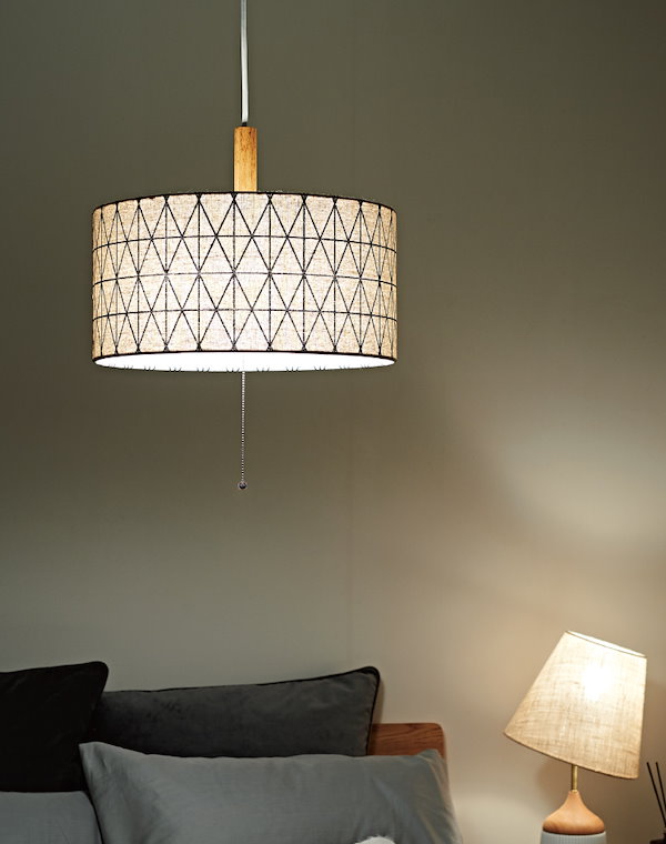 Qoo10] Chende ペンダントライト おしゃれ 北欧 布 木