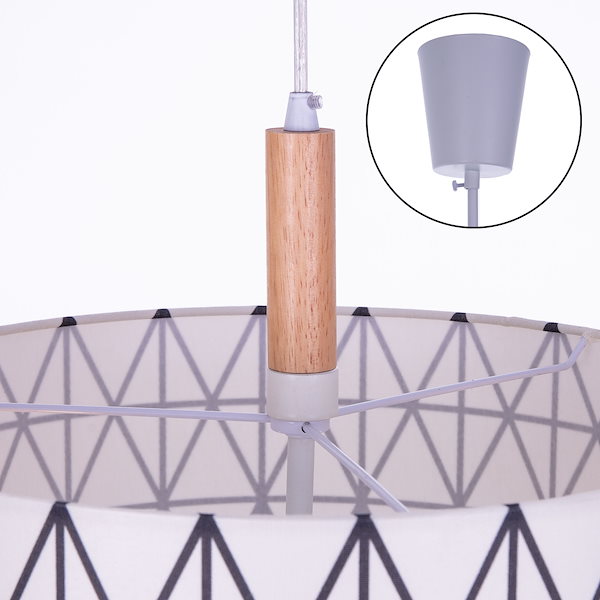 Qoo10] Chende ペンダントライト おしゃれ 北欧 布 木