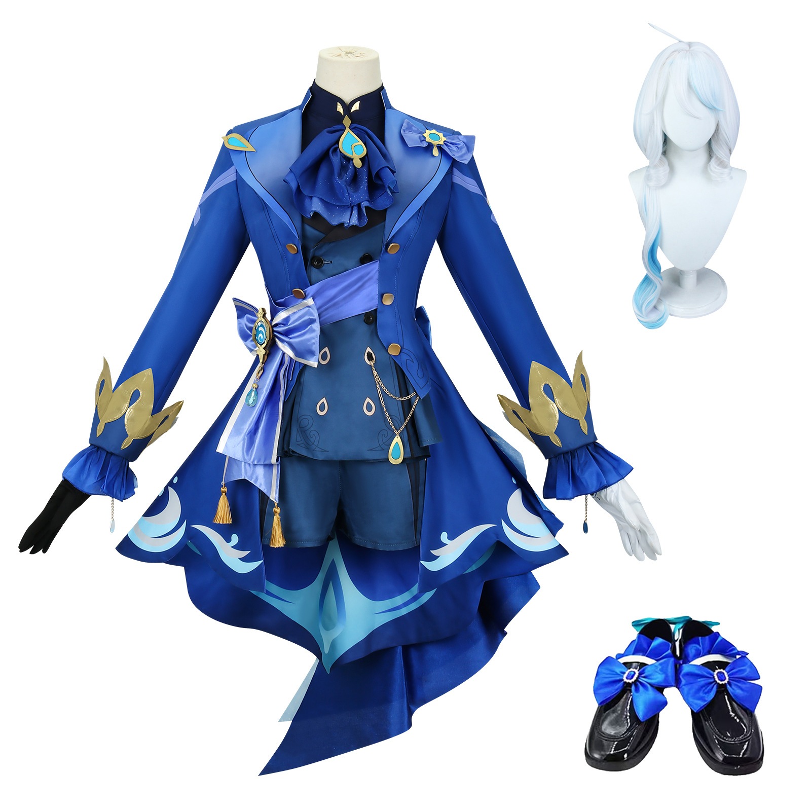 【2025新作】コスプレ 仮装元神cos服楓丹水神芙カルロス黒芙寧娜コスプレ衣装二次元アニメ イベント用品