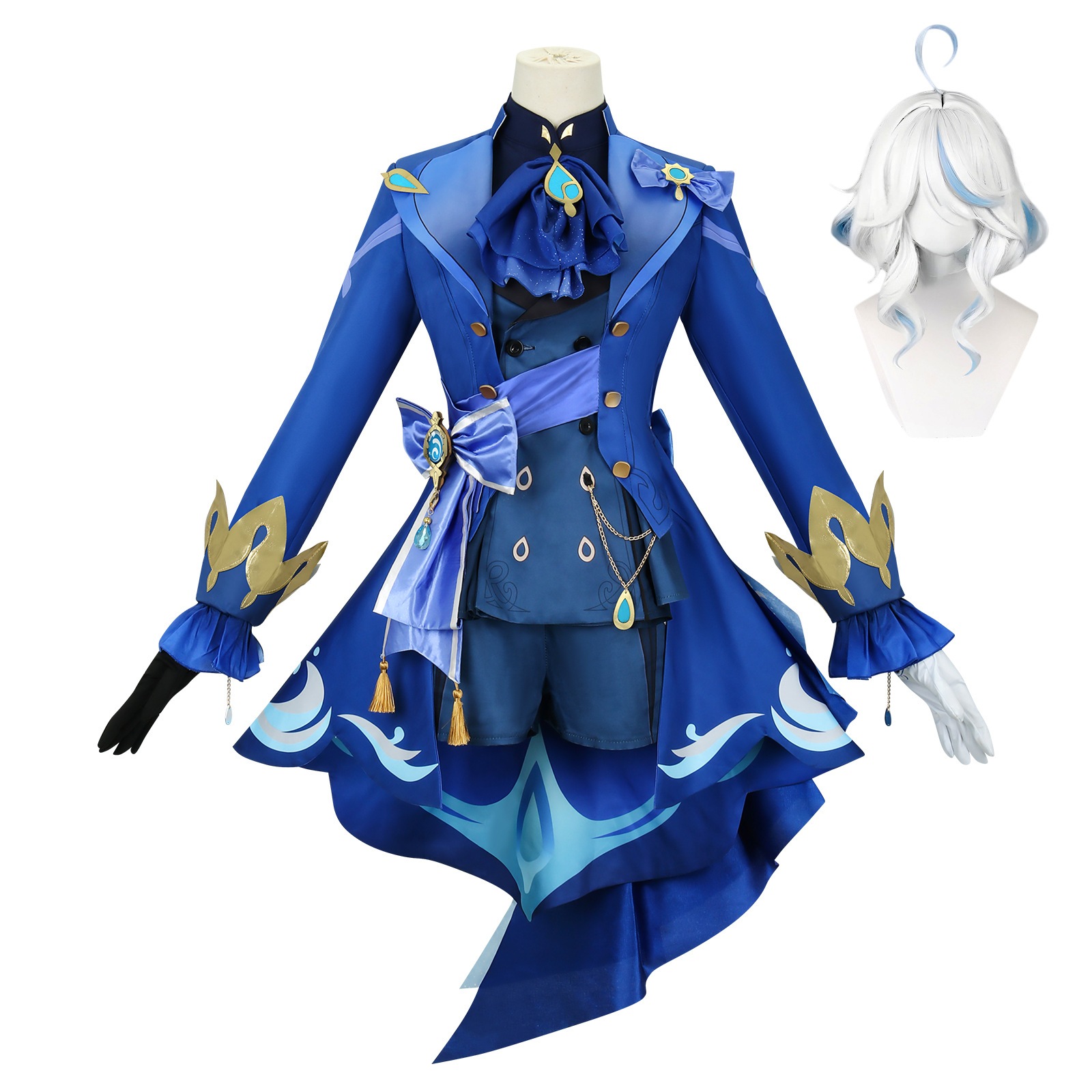 【2025新作】コスプレ 仮装元神cos服楓丹水神芙カルロス黒芙寧娜コスプレ衣装二次元アニメ イベント用品