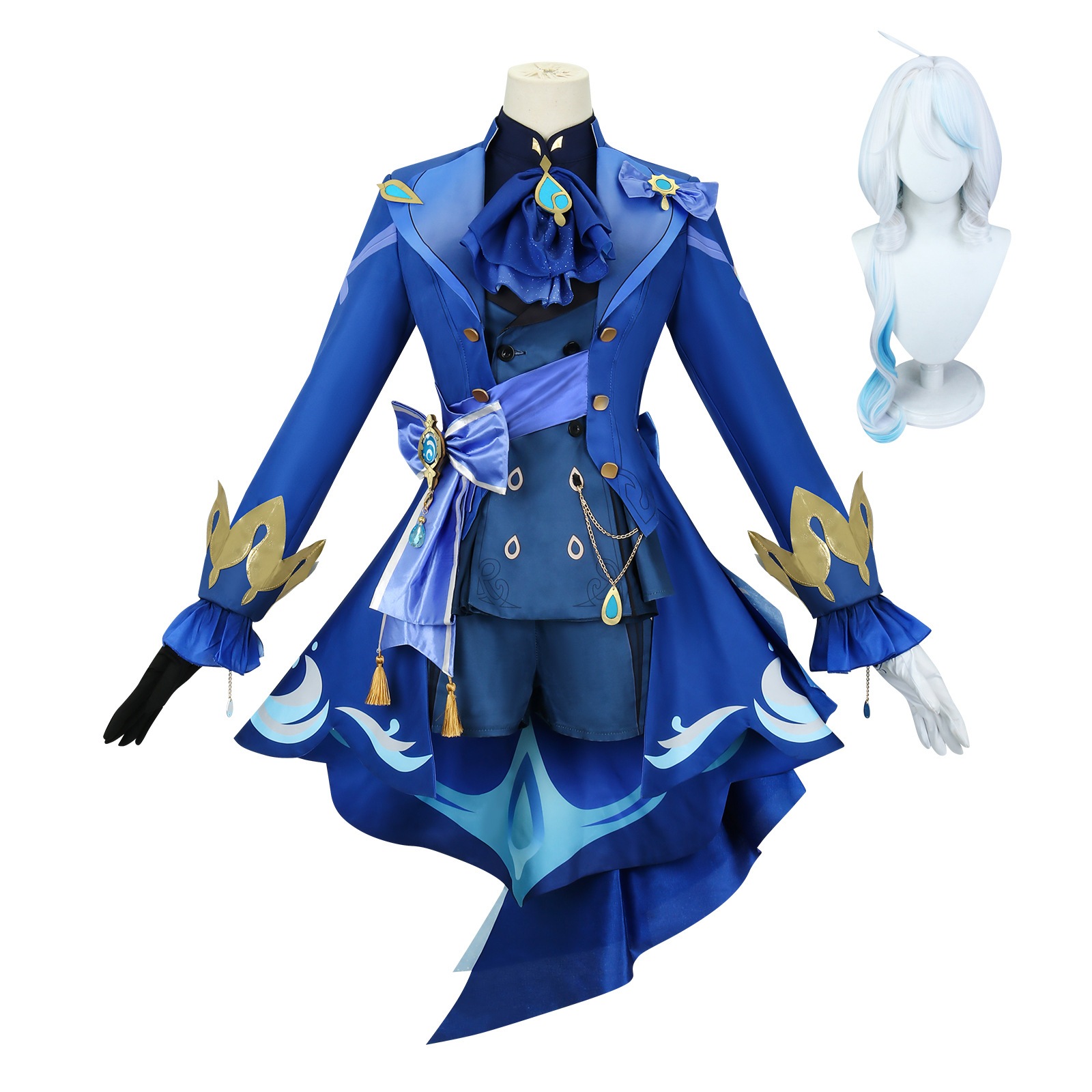 【2025新作】コスプレ 仮装元神cos服楓丹水神芙カルロス黒芙寧娜コスプレ衣装二次元アニメ イベント用品