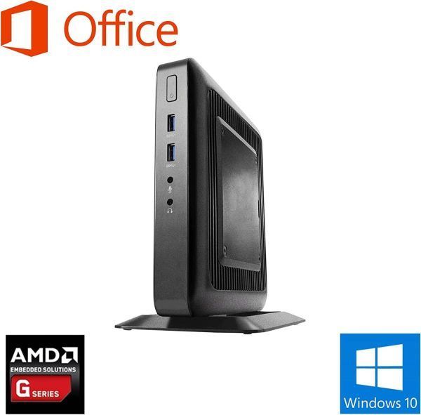 【サポート付き】HP T520 Windows10 コンパクト 大容量メモリー:8GB 大容量SSD:128GB MS Office 2019 & ワイヤレス キーボード 世界1