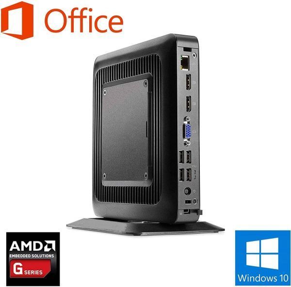【サポート付き】HP T520 Windows10 コンパクト 大容量メモリー:8GB 大容量SSD:128GB MS Office 2019 & ワイヤレス キーボード 世界1