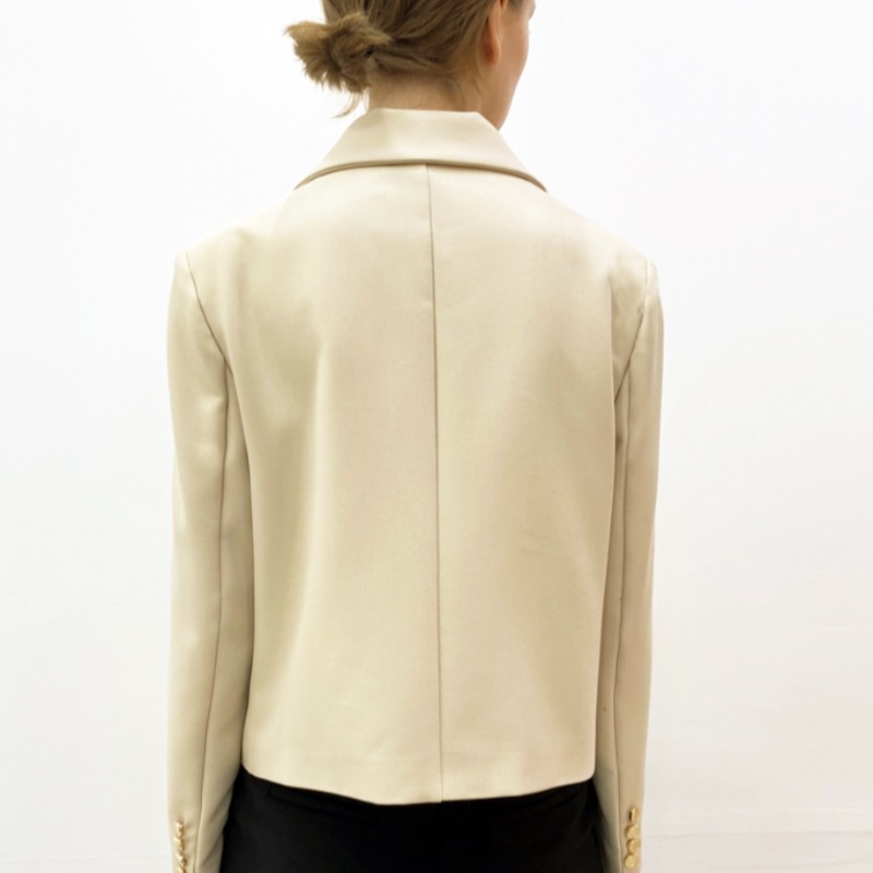 DAMAGE MNEMONICパールクロップベージュジャケット DAMAGE MNEMONICパールクロップベージュジャケット