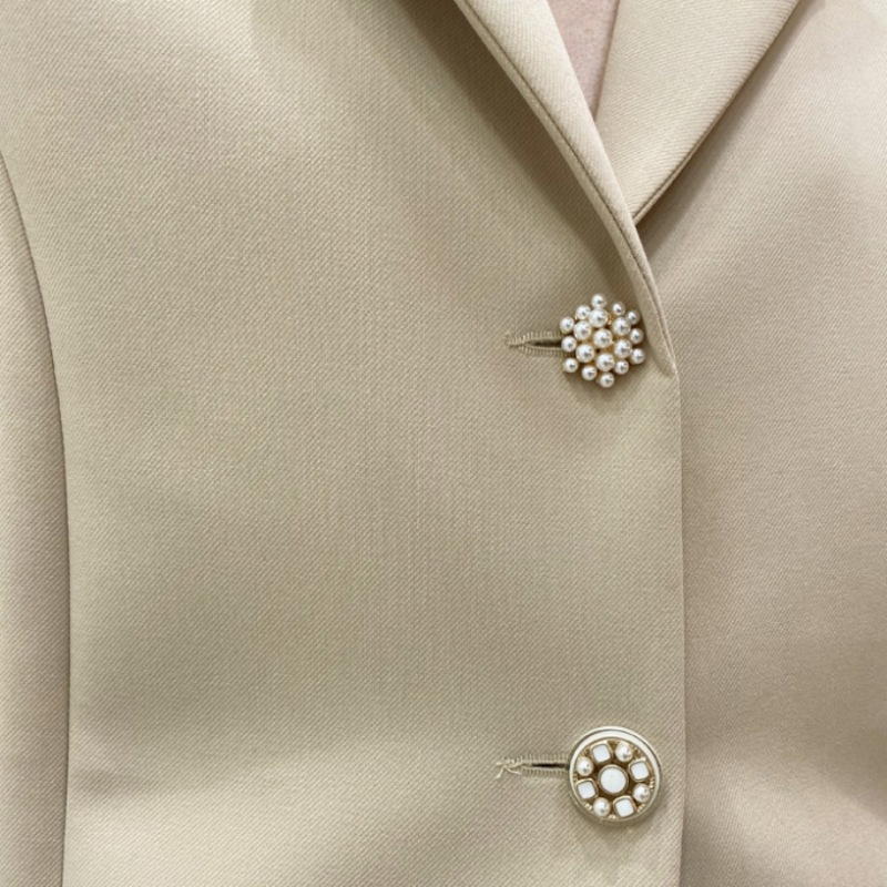 DAMAGE MNEMONICパールクロップベージュジャケット DAMAGE MNEMONICパールクロップベージュジャケット