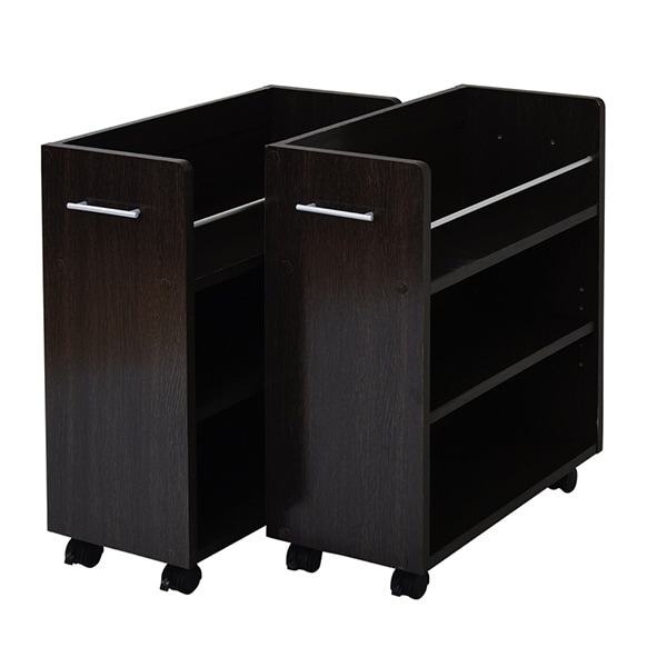 JKプラン SGT-0136-DB クローゼット ラック 収納 2個セット A4ファイル 幅26.5 奥行58.5 キャスター付き ワイド ワゴン 大容量 本棚 コミック スライド メーカー直送