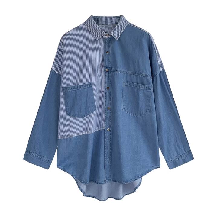 デニムシャツ トップス シャツ レギュラー丈 Vネック 襟付き 角襟 ストレート 前開き 大人可愛い カジュアル 大人 おしゃれ かっこいい 大人女子 こなれ感 メンズライク ボーイッシュ ルー デニムシャツ トップス シャツ レギュラー丈 Vネック 襟付き 角襟 ストレート 前開き 大人可愛い カジュアル 大人 おしゃれ かっこいい 大人女子 こなれ感 メンズライク ボーイッシュ ルー