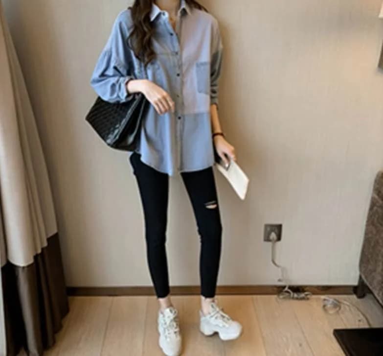 デニムシャツ トップス シャツ レギュラー丈 Vネック 襟付き 角襟 ストレート 前開き 大人可愛い カジュアル 大人 おしゃれ かっこいい 大人女子 こなれ感 メンズライク ボーイッシュ ルー デニムシャツ トップス シャツ レギュラー丈 Vネック 襟付き 角襟 ストレート 前開き 大人可愛い カジュアル 大人 おしゃれ かっこいい 大人女子 こなれ感 メンズライク ボーイッシュ ルー