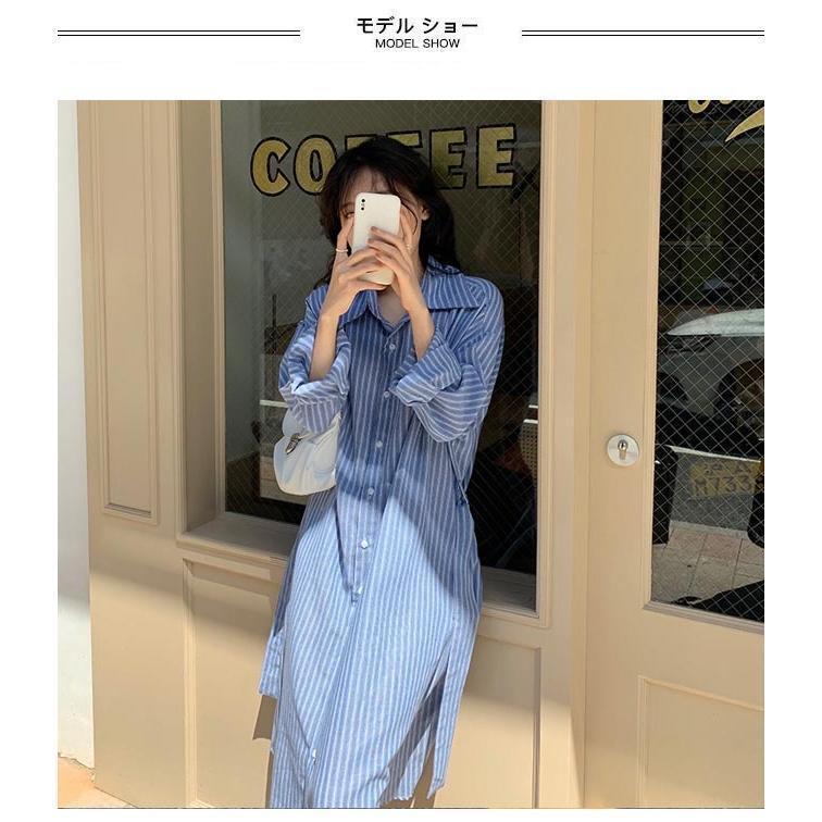 春 夏 シャツワンピ 長袖 レディース ロングシャツ オーバーサイズ ストライプ柄 ワンピース オフィス 長袖ワンピース 春 ゆったり ロングワンピ 秋 春 夏 シャツワンピ 長袖 レディース ロングシャツ オーバーサイズ ストライプ柄 ワンピース オフィス 長袖ワンピース 春 ゆったり ロングワンピ 秋