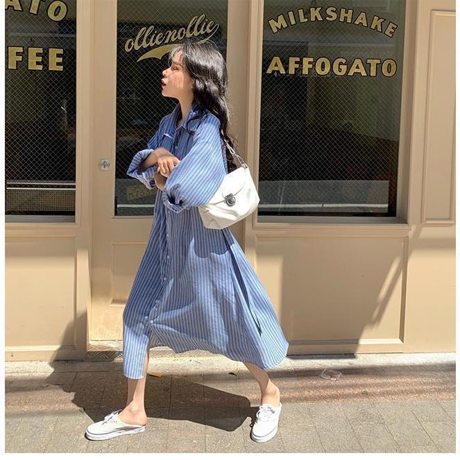 春 夏 シャツワンピ 長袖 レディース ロングシャツ オーバーサイズ ストライプ柄 ワンピース オフィス 長袖ワンピース 春 ゆったり ロングワンピ 秋 春 夏 シャツワンピ 長袖 レディース ロングシャツ オーバーサイズ ストライプ柄 ワンピース オフィス 長袖ワンピース 春 ゆったり ロングワンピ 秋
