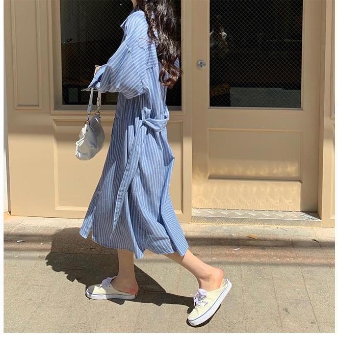春 夏 シャツワンピ 長袖 レディース ロングシャツ オーバーサイズ ストライプ柄 ワンピース オフィス 長袖ワンピース 春 ゆったり ロングワンピ 秋 春 夏 シャツワンピ 長袖 レディース ロングシャツ オーバーサイズ ストライプ柄 ワンピース オフィス 長袖ワンピース 春 ゆったり ロングワンピ 秋