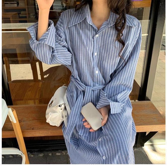 春 夏 シャツワンピ 長袖 レディース ロングシャツ オーバーサイズ ストライプ柄 ワンピース オフィス 長袖ワンピース 春 ゆったり ロングワンピ 秋 春 夏 シャツワンピ 長袖 レディース ロングシャツ オーバーサイズ ストライプ柄 ワンピース オフィス 長袖ワンピース 春 ゆったり ロングワンピ 秋