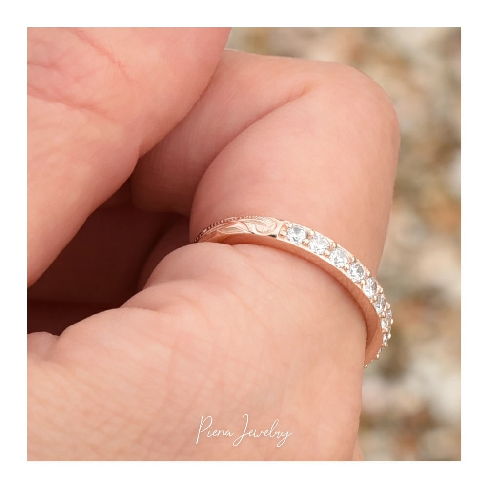 ハワイアンジュエリー キュービックジルコニア ハーフエタニティリング レディース サージカルステンレス316L 金属アレルギー対応 低アレルギー プルメリア 波 彫刻 模様 キラキラ 普段使い パーテ ハワイアンジュエリー キュービックジルコニア ハーフエタニティリング レディース サージカルステンレス316L 金属アレルギー対応 低アレルギー プルメリア 波 彫刻 模様 キラキラ 普段使い パーテ