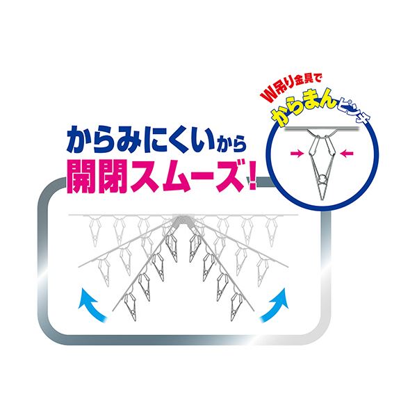 （まとめ） レックオールステンレス 小物 角ハンガー ピンチ32個付 W-438 1個 [x3セット]