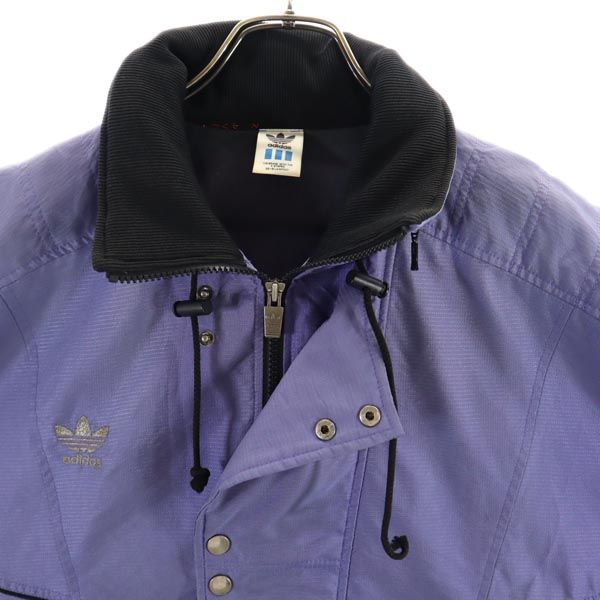 80s トレフォイルロゴ デサント製 ヴィンテージ ナイロンジャケット O(98-6) ブルー系 ロゴ メンズ 80s トレフォイルロゴ デサント製 ヴィンテージ ナイロンジャケット O(98-6) ブルー系 ロゴ メンズ