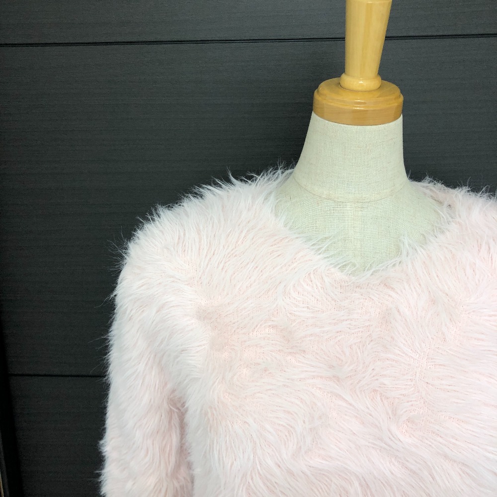 DOUBLE STANDARD CLOTHING ダブルスタンダードクロージング ニット 0209-220-224 ロングシャギー ファー ニット 長袖 ニット長袖 ナイロン ピンク DOUBLE STANDARD CLOTHING ダブルスタンダードクロージング ニット 0209-220-224 ロングシャギー ファー ニット 長袖 ニット長袖 ナイロン ピンク