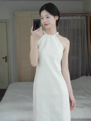 レディース スカート ドレス ノースリーブ ホルターネック タイト スリム ストレート フェミニン ウエストマーク 透け感 ヴィンテージ 薄手 ビジュー かわいい 大人可愛い きれいめ シンプル