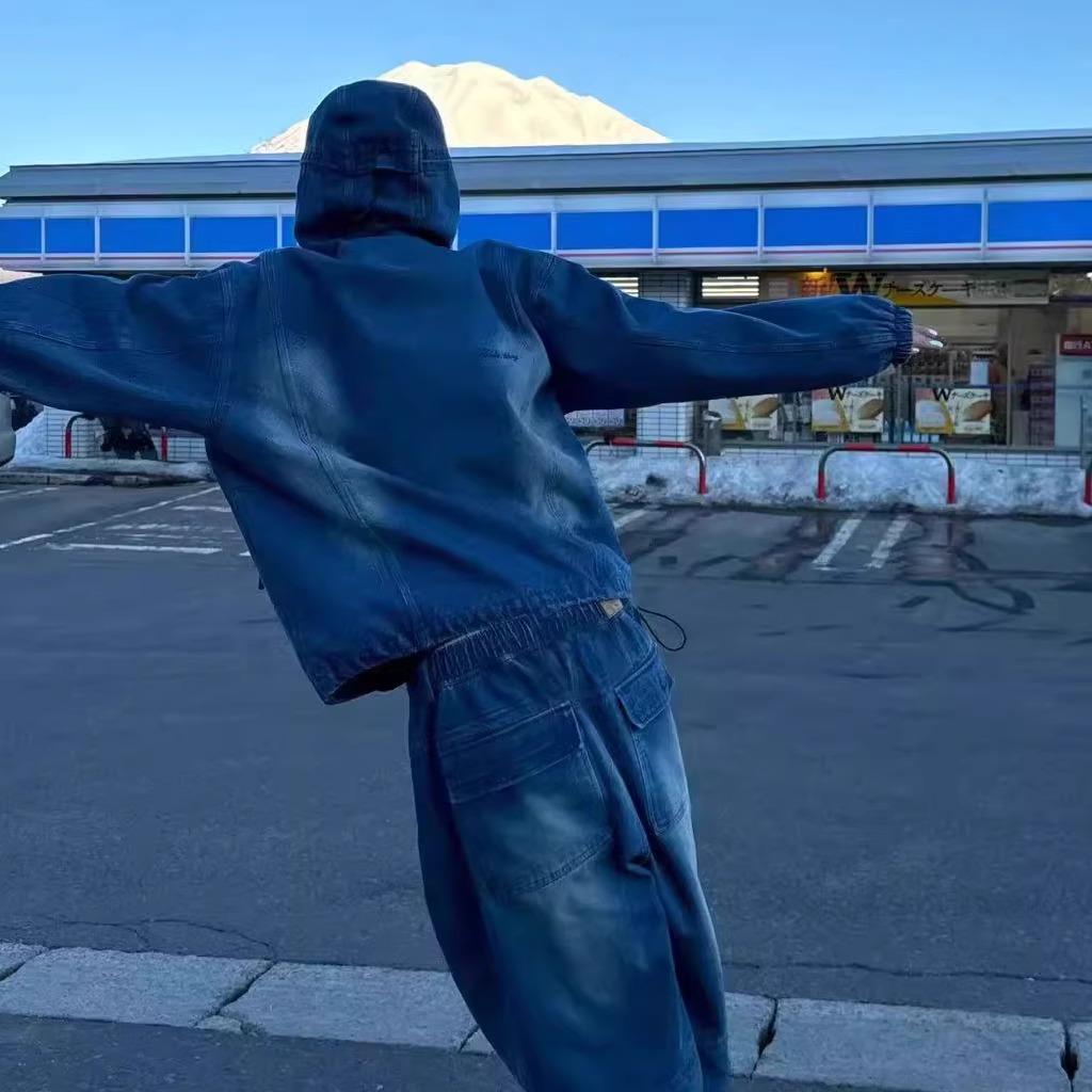 スノボウェア 2色 2025 2026 上下セット ジャケット パンツ デニム おしゃれ 防水 防風 防雪 保温 韓国風 メンズ レディース スノーボードウェア スノーウェア スキーウェア 青 ピンク