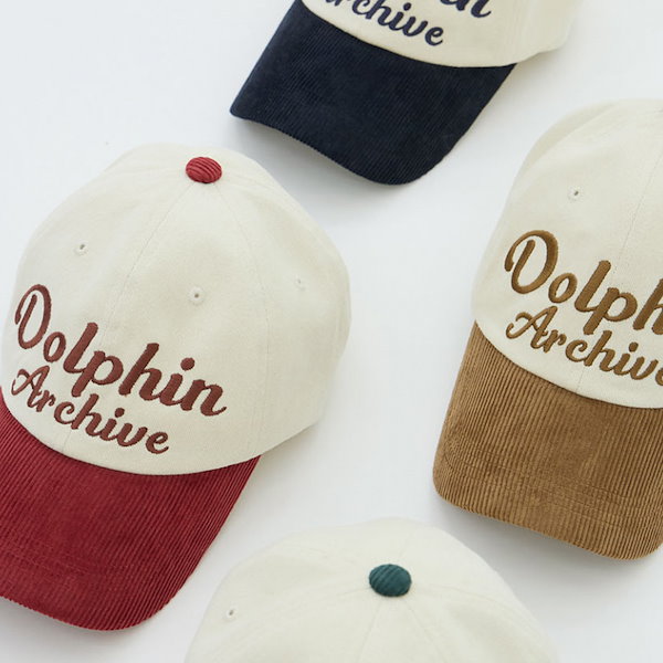 [BTS V 着用] Dolphin archive two tone ball cap 4カラー 韓国 アイドル 帽子 防弾少年団 テテ テヒョン  コーデュロイ 冬