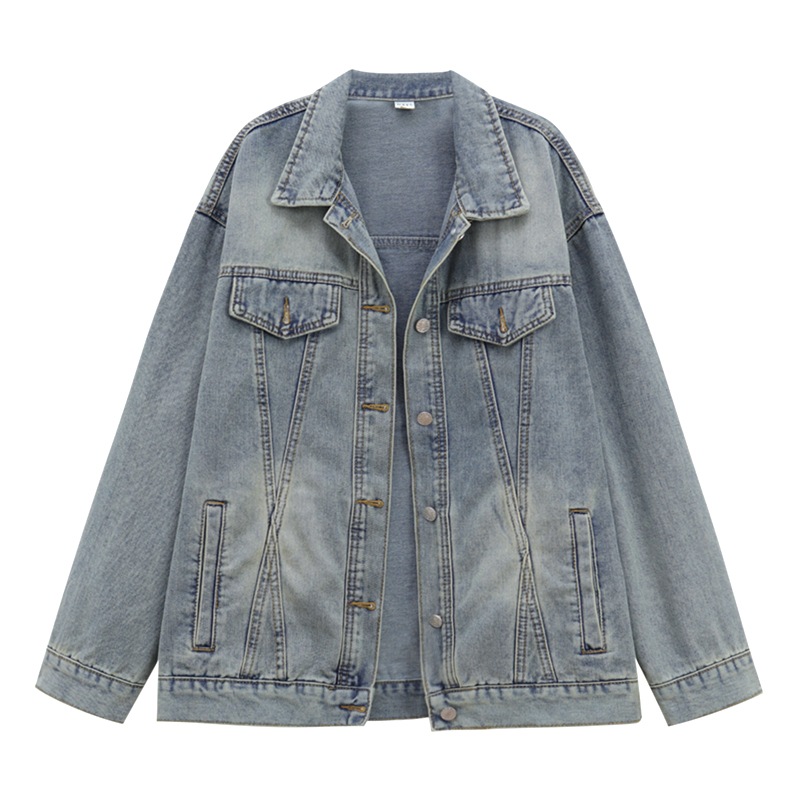 新入荷韓国ファッション テーラードジャケット 韓国版chic長袖デニムジャケット春2025新ファッションカジュアルゆったりジャケットトップス