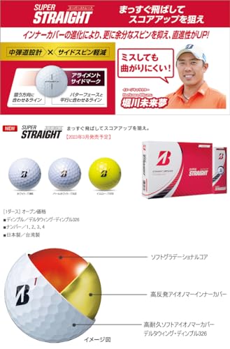 BRIDGESTONE GOLF SUPER STRAIGHT パールホワイト 3ダースセット[36個入り]