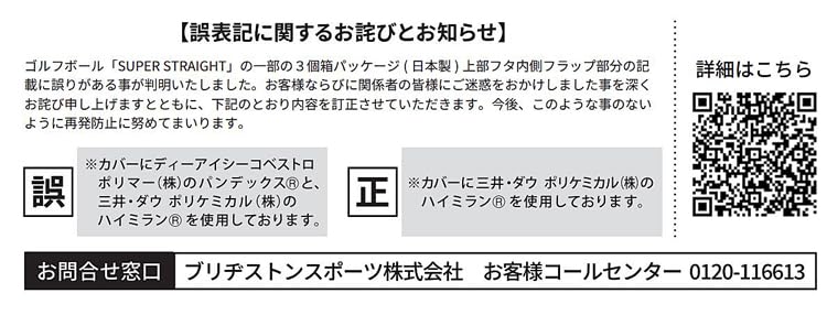 BRIDGESTONE GOLF SUPER STRAIGHT パールホワイト 3ダースセット[36個入り]