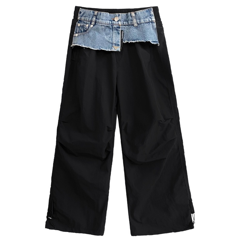 ひんやりボトムス 【Flower.N】 ストリート / プリーツ / デニム / スプライシング / ワークパンツ / レディース / 春秋物 / 新作 / ゆったり / 細身 / 色違い / 海外物