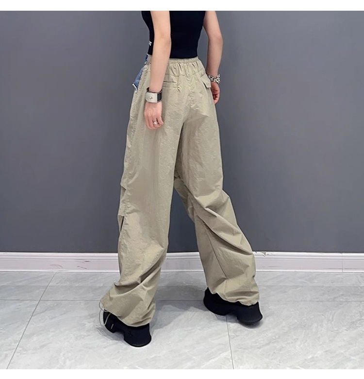 ひんやりボトムス 【Flower.N】 ストリート / プリーツ / デニム / スプライシング / ワークパンツ / レディース / 春秋物 / 新作 / ゆったり / 細身 / 色違い / 海外物