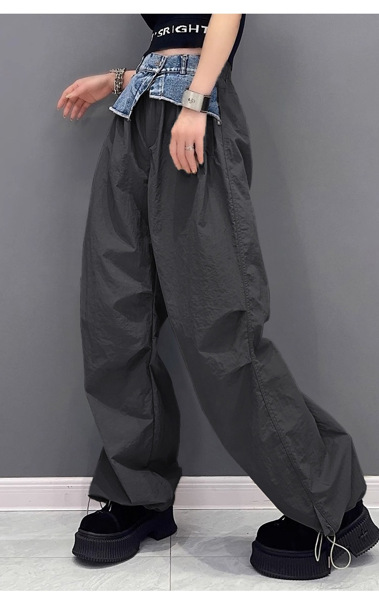 ひんやりボトムス 【Flower.N】 ストリート / プリーツ / デニム / スプライシング / ワークパンツ / レディース / 春秋物 / 新作 / ゆったり / 細身 / 色違い / 海外物