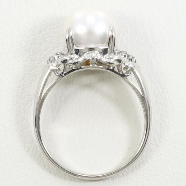 ダイヤモンドリング プラチナ900 12.5号 PT900 プラチナ リング 12.5号 パール 約9mm ダイヤ 0.07 ジュエリー