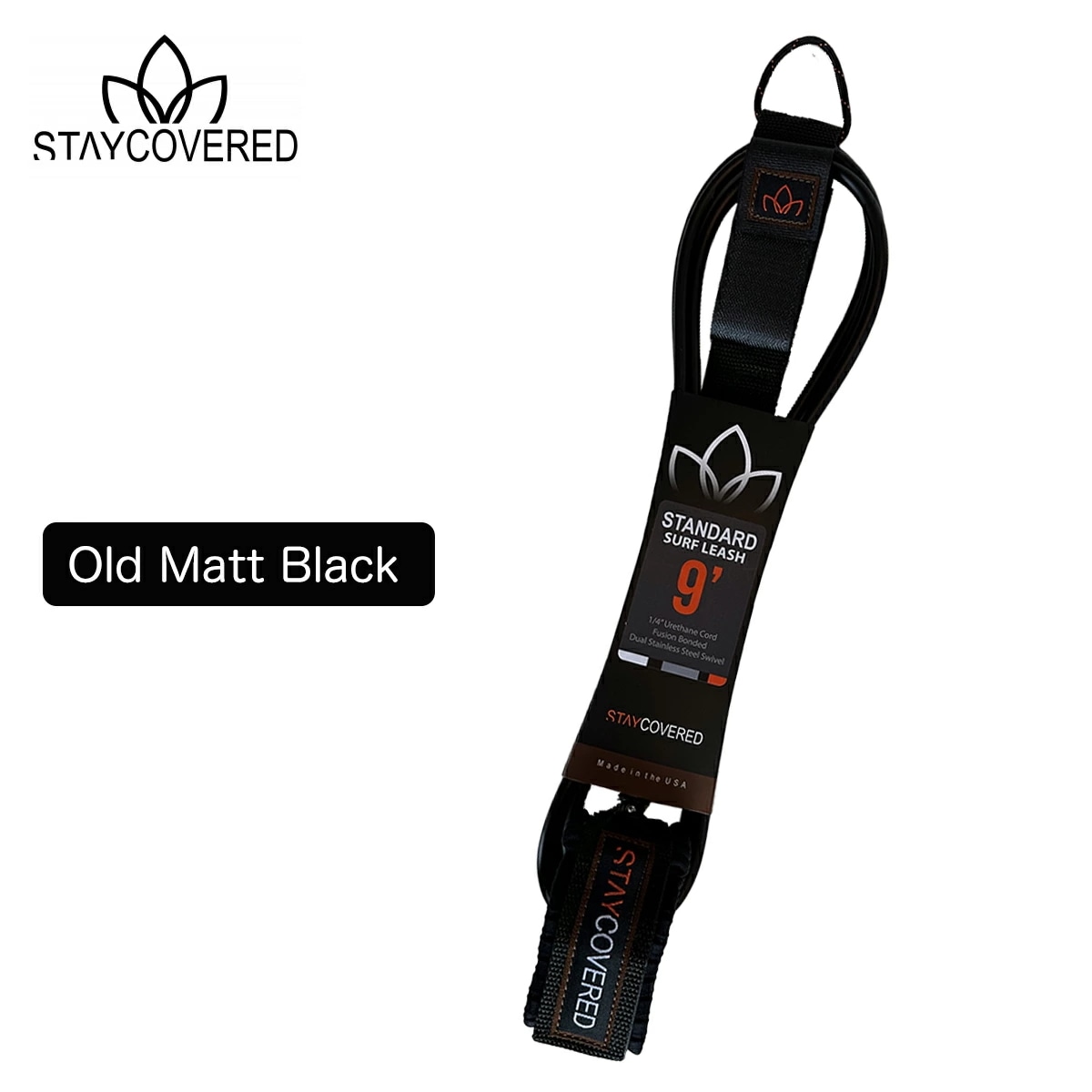 スティカバード サーフボード リーシュコード スタンダードリーシュ 9フィート 6.6ミリ アンクル STAY COVERED LEASH STANDARD Ankle 足首 Made in USA