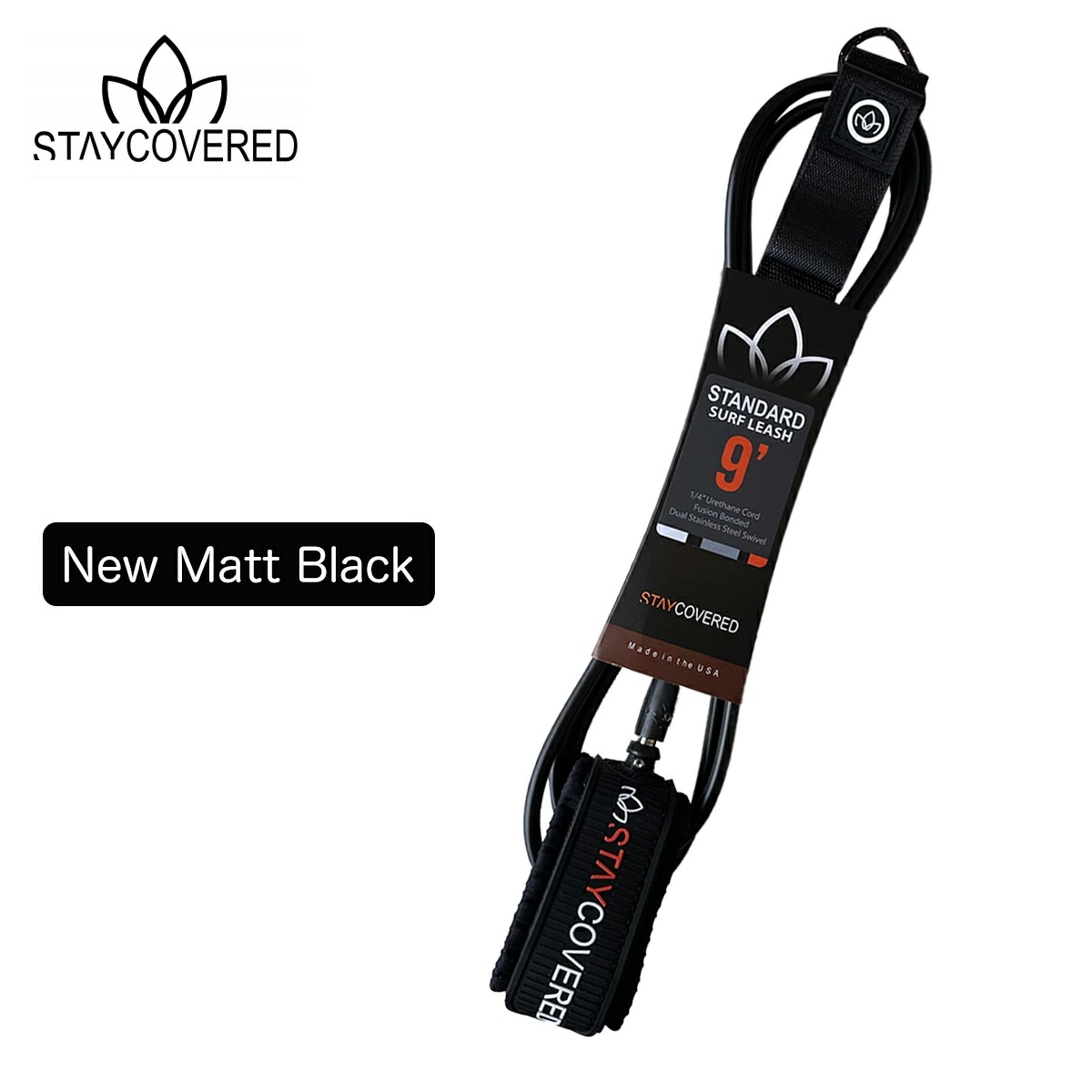 スティカバード サーフボード リーシュコード スタンダードリーシュ 9フィート 6.6ミリ アンクル STAY COVERED LEASH STANDARD Ankle 足首 Made in USA