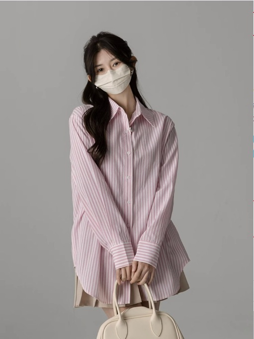 トップス シャツ 袖あり 長袖 襟付き 快適 着心地 かわいい 大人可愛い