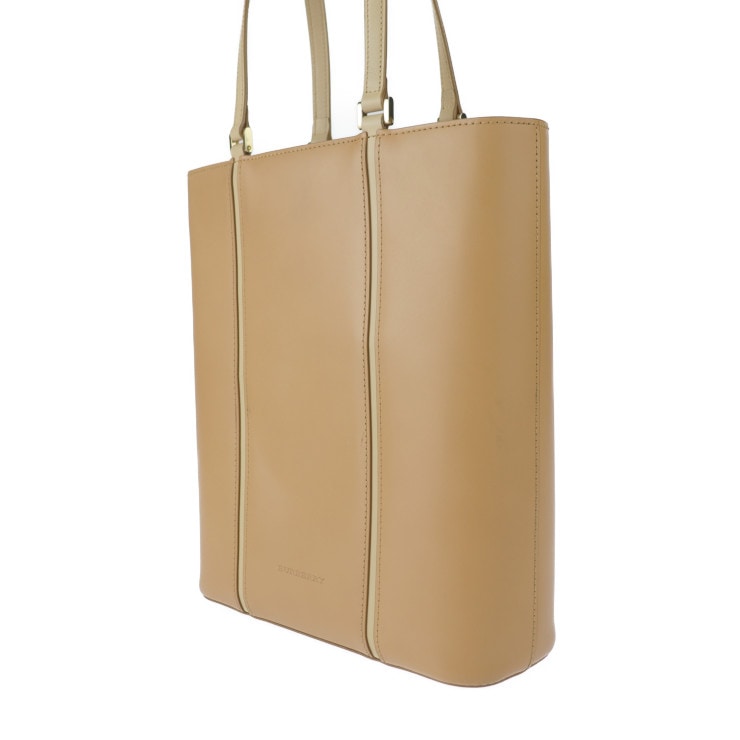 BURBERRY バーバリー ハンドバッグ YD 4351 09 トートバッグ レザー キャメル系 ゴールド金具 ショルダーバッグ 本物保証 中古