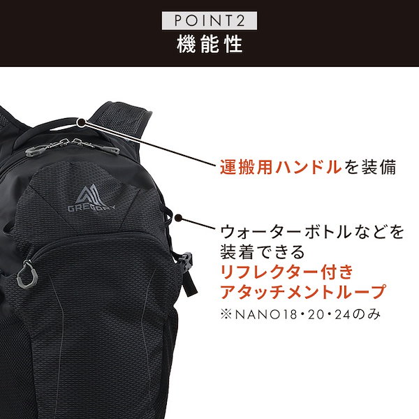 GREGORY グレゴリー バックパック ザック NANO 24 OBSIDIAN