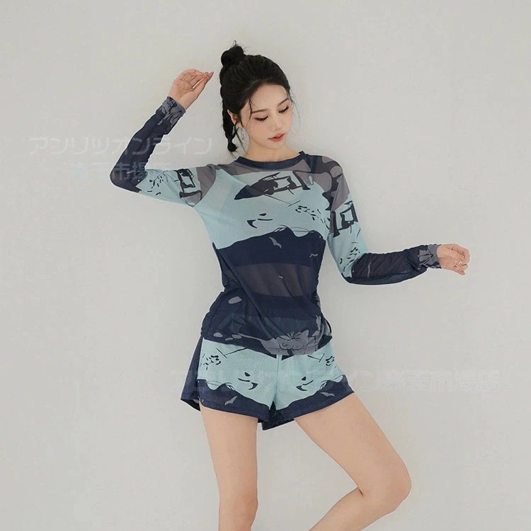 水着 レディース 3点セット 露出控え 体型カバー 中学生 高校生 女子 セパレート 大人 女の子 ラッシュガード キャミソール ショートパンツ付き タンキニ ビキニ スポーツ 運動着 日焼け止め パ