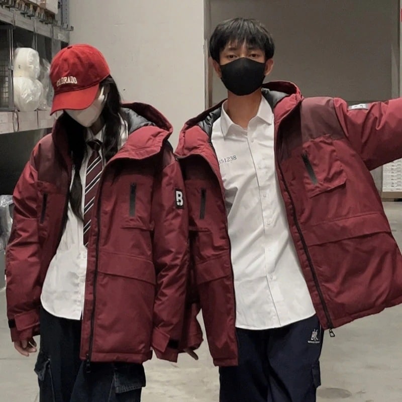 冬 軽量 暖かい 厚手 中綿コート カジュアル 通学 男女兼用 フード付き アウター レディース アウター ファーカラー 裏起毛 ジャケットダウン混綿ジャケット 福袋77