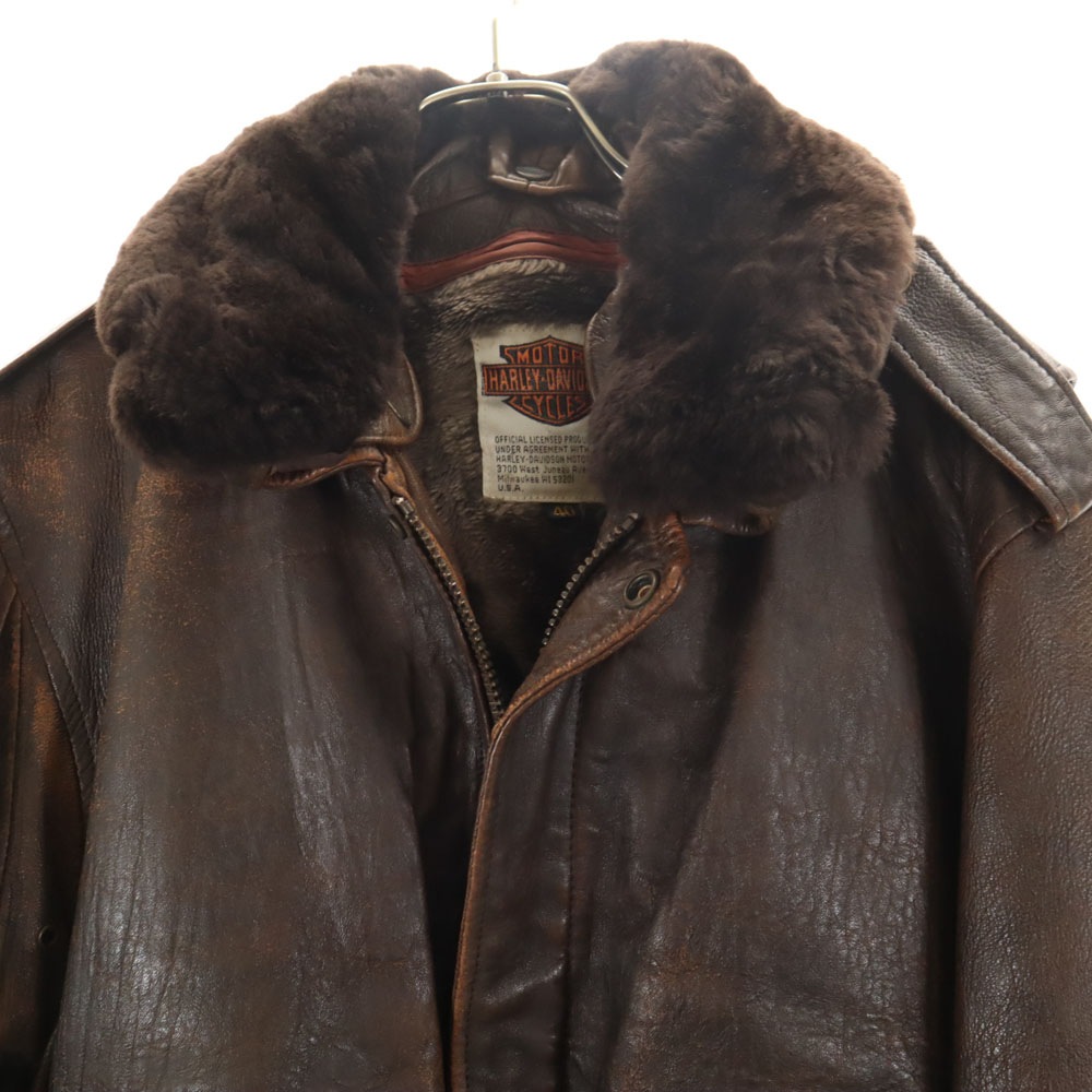 90s オールド レザージャケット 40 ブラウン G-1タイプ ライナー付