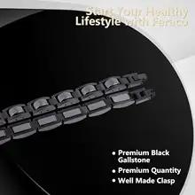 ARADOO チタン鋼ヘマタイト磁気ブレスレット男性用ステンレス鋼リンクブレスレット ARADOO チタン鋼ヘマタイト磁気ブレスレット男性用ステンレス鋼リンクブレスレット