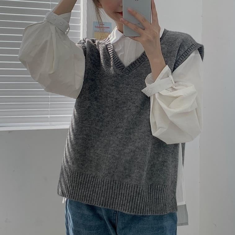 レディース トップス ニット リブニット ニットベスト ジレ ビックシルエット プルオーバー レディース トップス ニット リブニット ニットベスト ジレ ビックシルエット プルオーバー