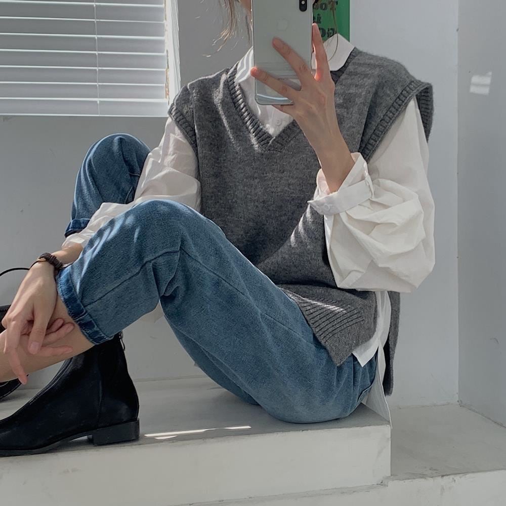 レディース トップス ニット リブニット ニットベスト ジレ ビックシルエット プルオーバー レディース トップス ニット リブニット ニットベスト ジレ ビックシルエット プルオーバー