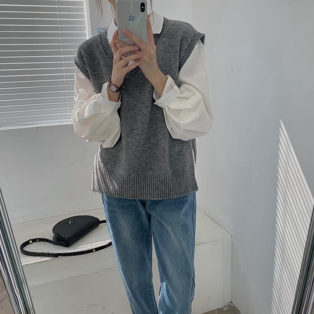 レディース トップス ニット リブニット ニットベスト ジレ ビックシルエット プルオーバー レディース トップス ニット リブニット ニットベスト ジレ ビックシルエット プルオーバー