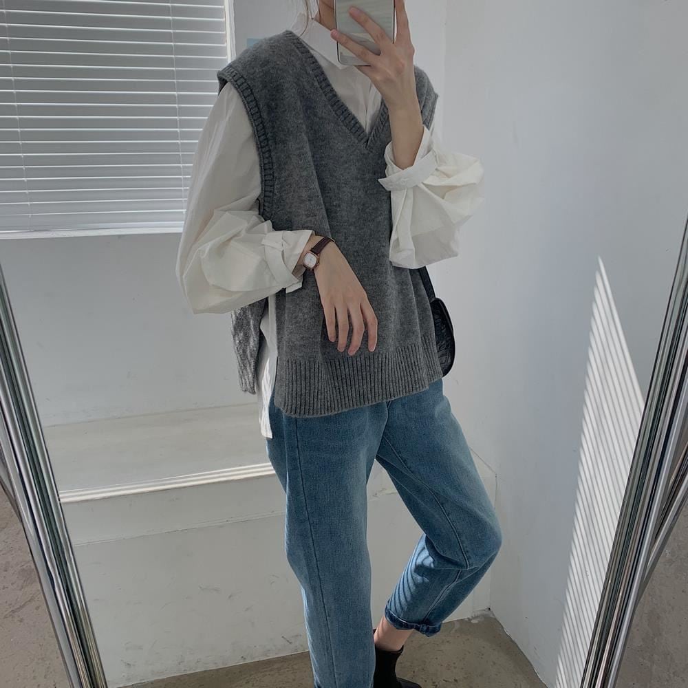 レディース トップス ニット リブニット ニットベスト ジレ ビックシルエット プルオーバー レディース トップス ニット リブニット ニットベスト ジレ ビックシルエット プルオーバー