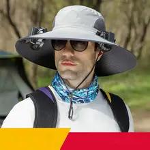 夏用紫外線防止サンシェード屋外釣り保護日焼け止めダブル調節可能なソーラーファンハット漁師帽子 夏用紫外線防止サンシェード屋外釣り保護日焼け止めダブル調節可能なソーラーファンハット漁師帽子