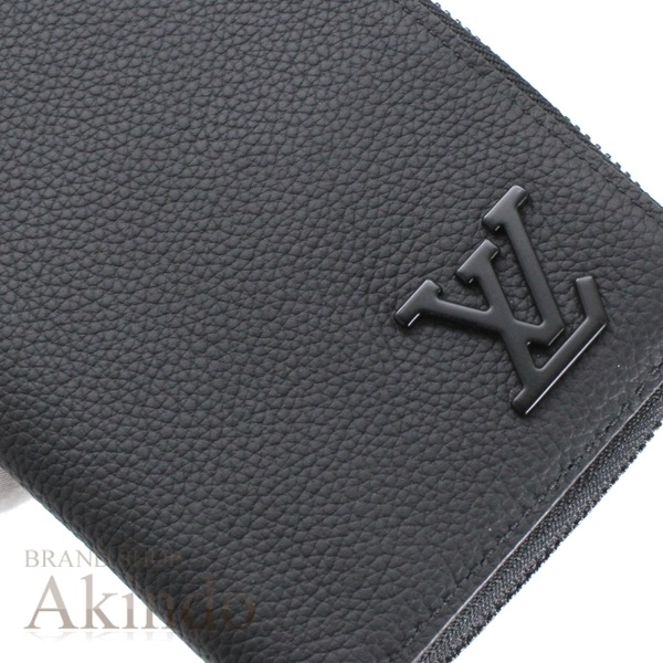 【新品同様】ルイヴィトン 長財布 ジッピーウォレット ヴェルティカル アエログラム レザー メンズ 黒 LV ブラック 本革 ラウンドファスナー M81743 LOUIS VUITT ビジネス クール