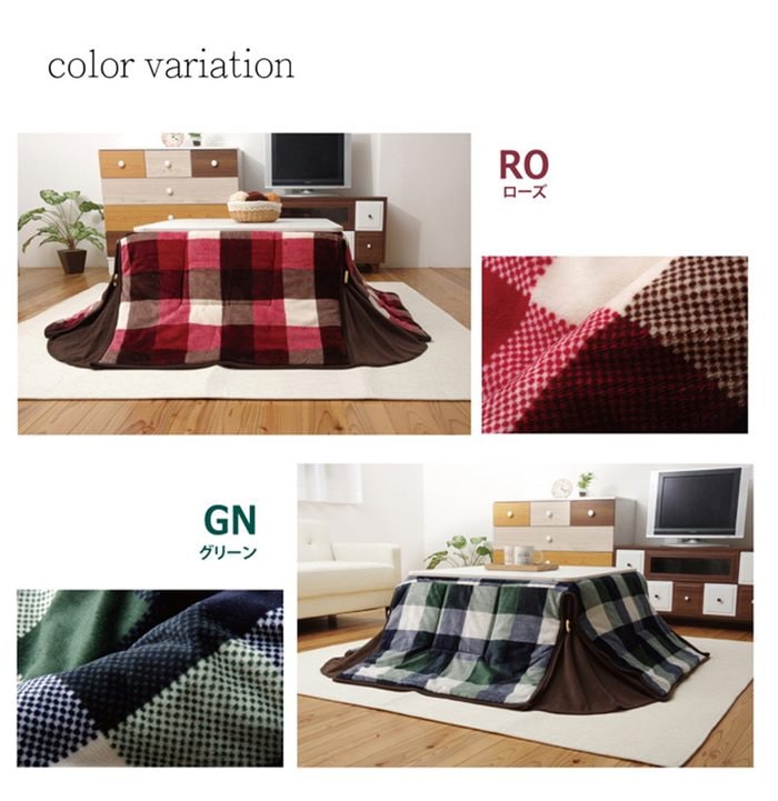 こたつ布団 掛けふとん 省スペース 正方形 180x180cm 薄掛け 薄手 撥水加工 チェック柄 先染めジャガード